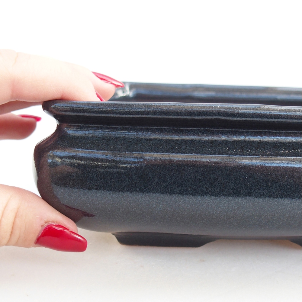 Bonsaischaal van keramiek 26 x 26 x 8 cm, kleur rood