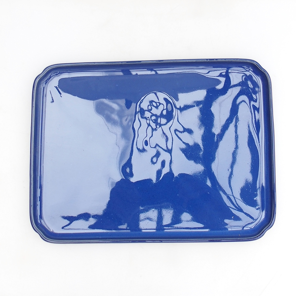 Keramische kom H07 - 28 x 19 x 1,5 cm - bruin