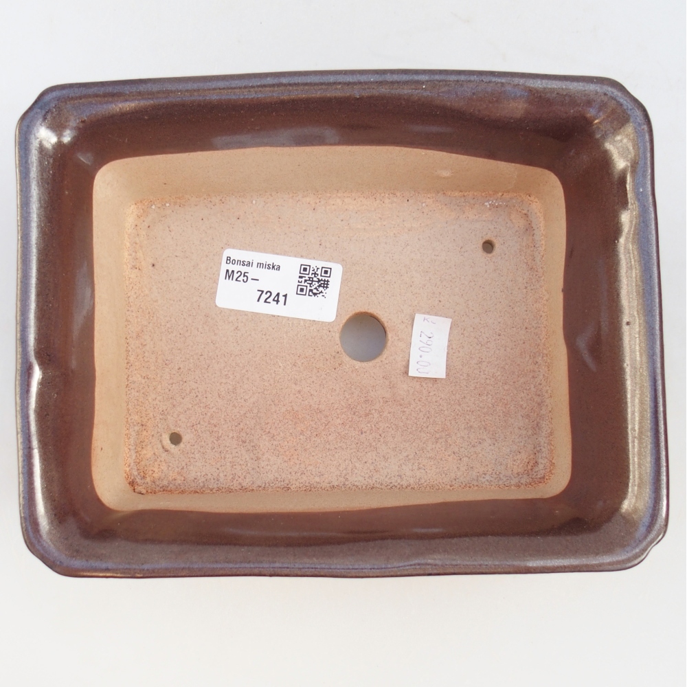 Bonsaischaal van keramiek 26 x 26 x 8 cm, kleur rood