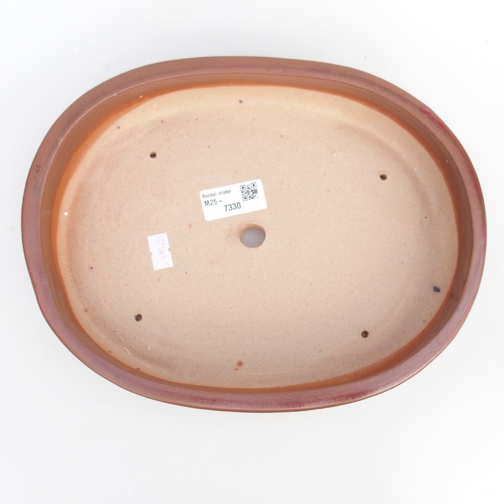 Bonsaischaal van keramiek 27 x 21 x 5 cm, bordeauxrood
