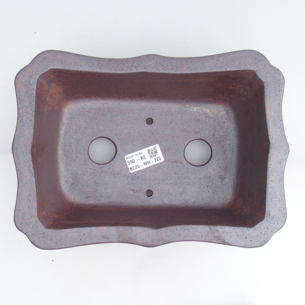 Bonsaischaal van keramiek 27,5 x 19 x 8 cm, metaalkleur