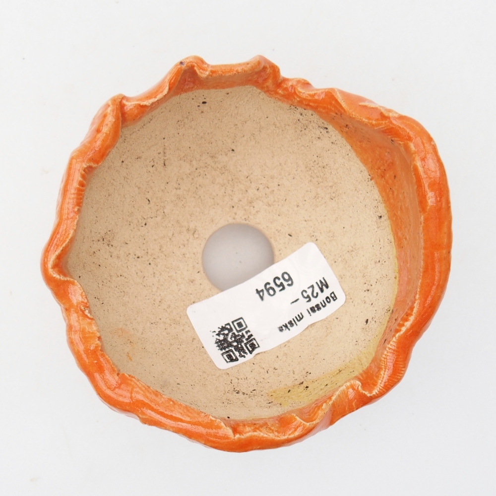 Schelp van keramiek 8,5 x 8,5 x 6,5 cm , kleur oranje