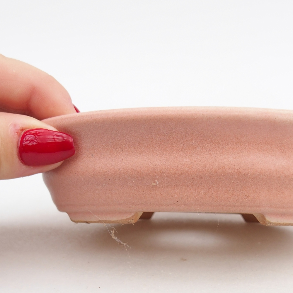 Bonsaischaal van keramiek 26 x 26 x 8 cm, kleur rood