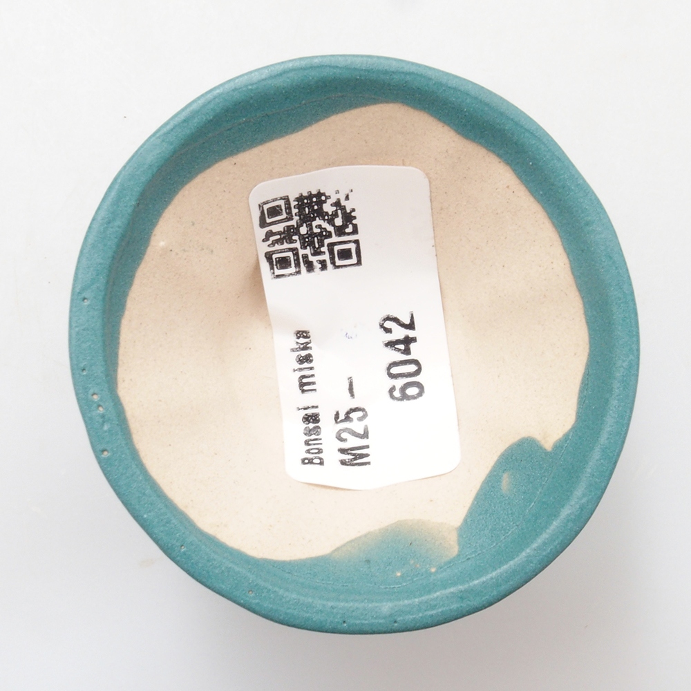 Bonsaischaal van keramiek 6,5 x 5,5 x 4 cm, kleur blauw