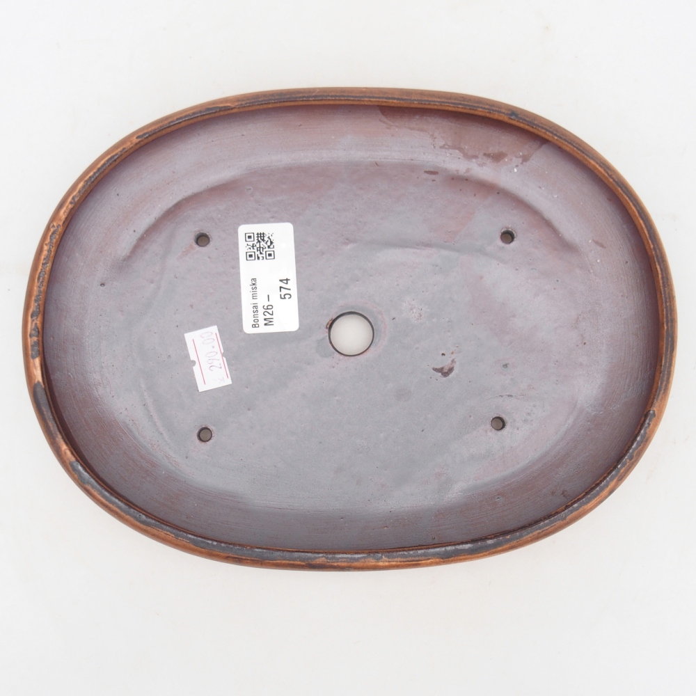 Bonsaischaal van keramiek 22 x 17 x 3 cm, roze