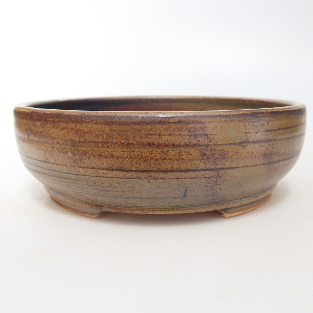 Keramische bonsaischaal 19 x 19 x 6 cm, kleur bruin