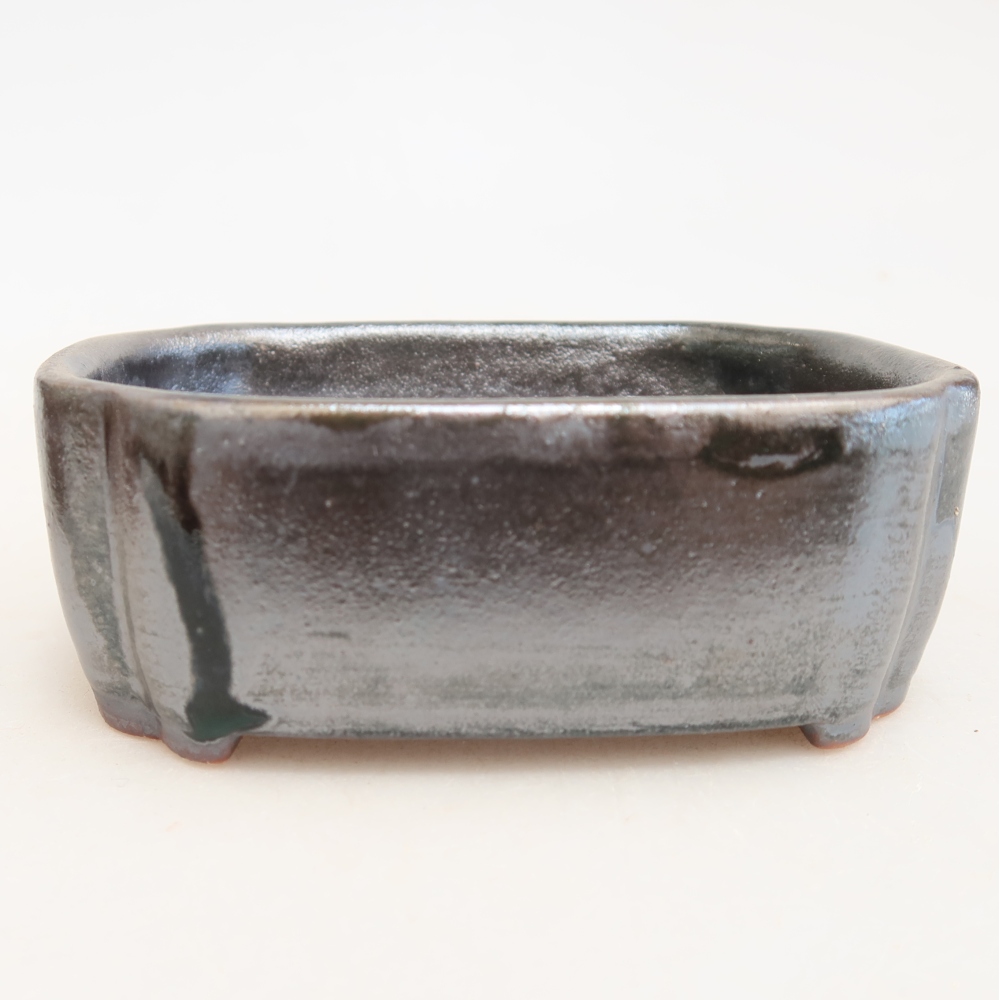 Keramische bonsaipot 10,5 x 8 x 4 cm, metaalachtige kleur