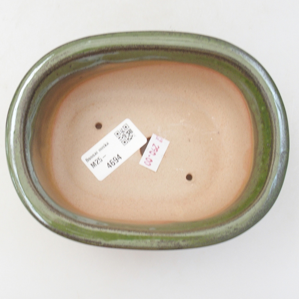 Bonsaischaal van keramiek 15,5 x 12 x 5,5 cm, groen