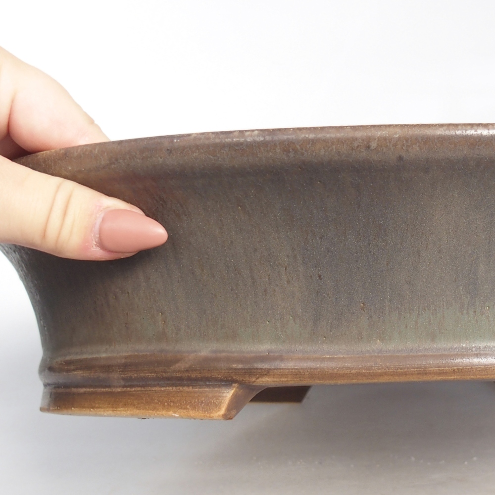 Bonsaischaal van keramiek 32 x 29 x 7 cm, groen