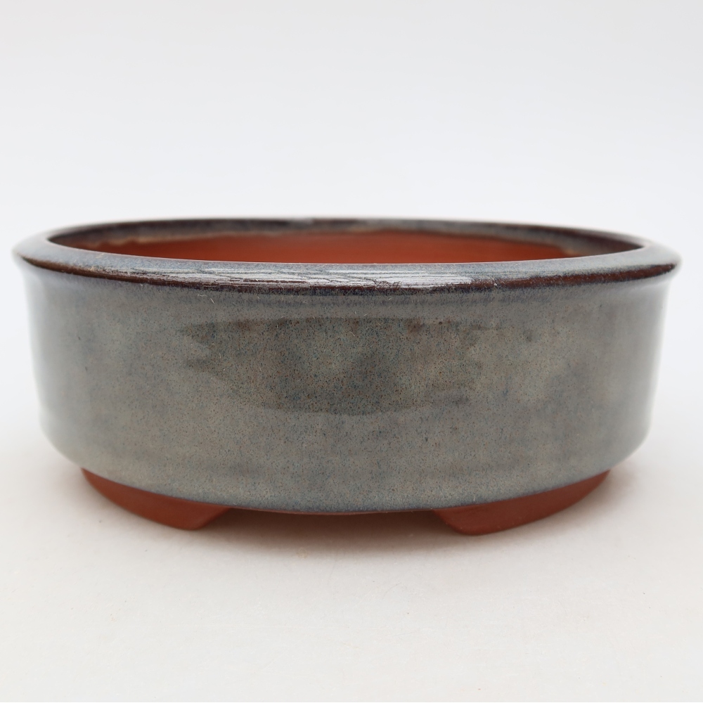 Keramische bonsaischaal 15,5 x 15,5 x 5 cm, kleur grijs