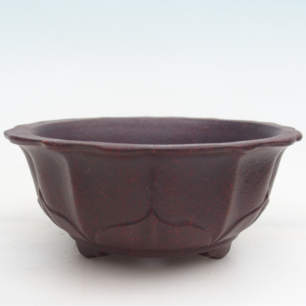 Bonsaischaal van keramiek 15 x 15 x 6,5 cm, bruin