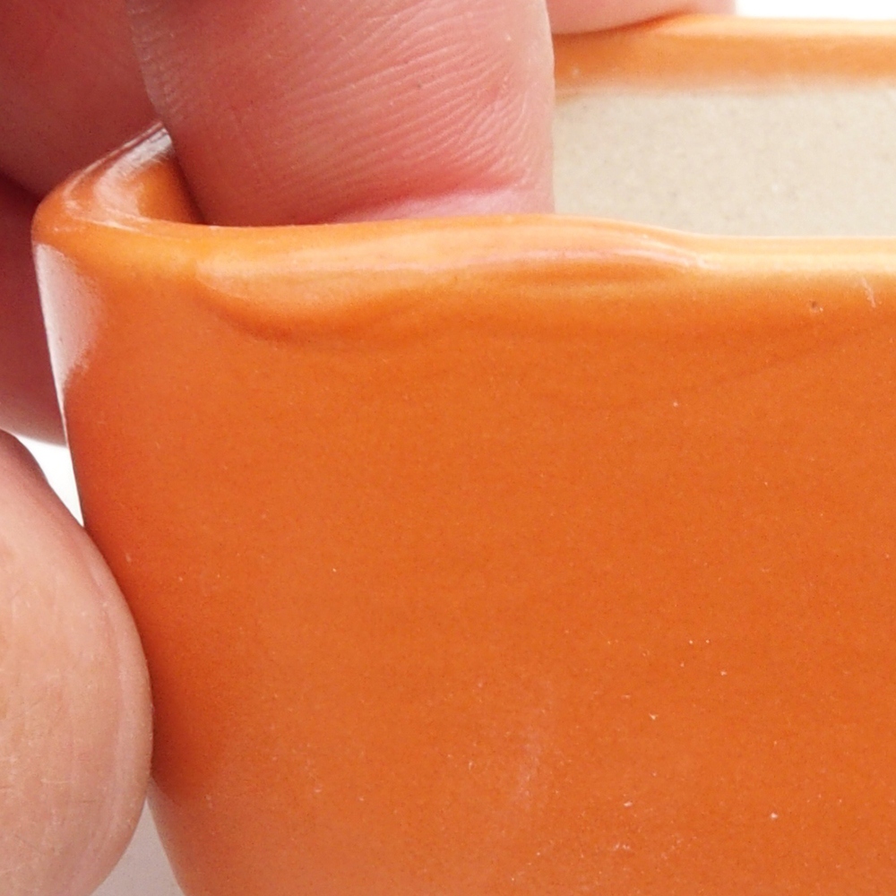 Mini bonsaischaal 6,5 x 6,5 x 3,5 cm, oranje