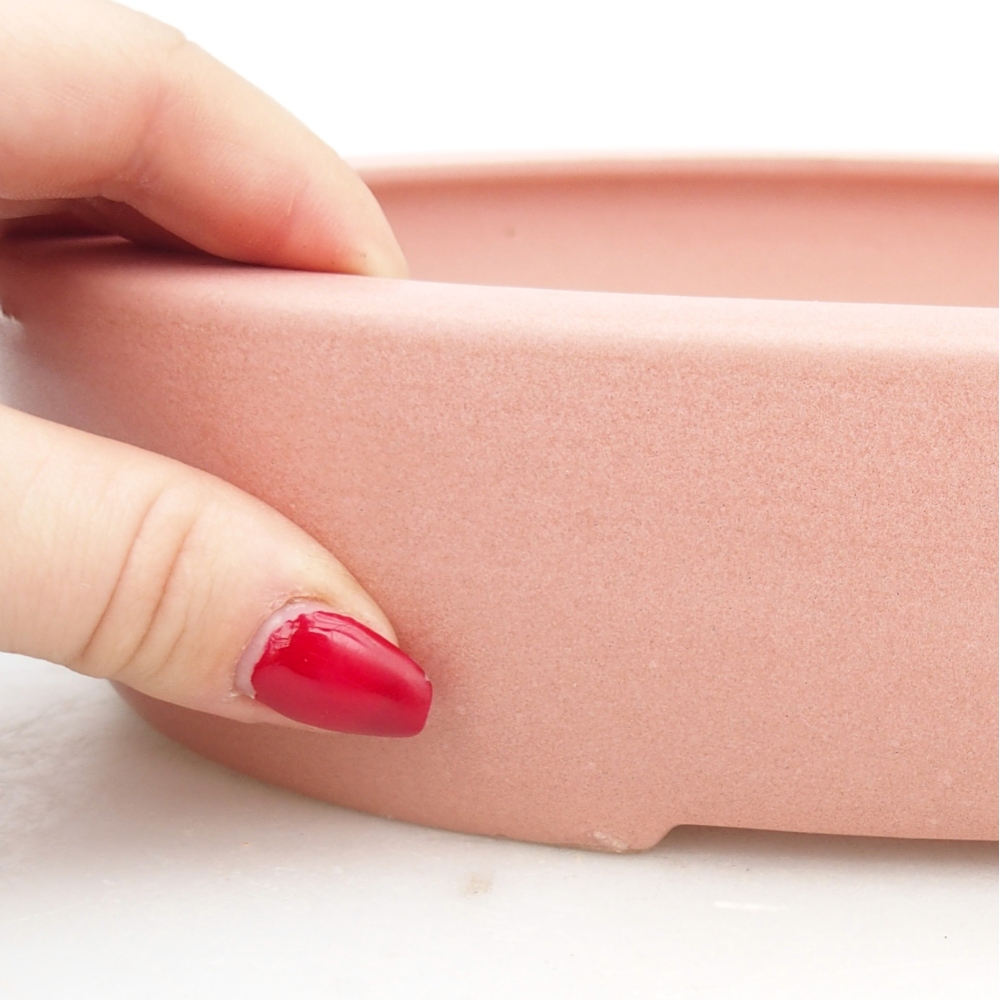 Bonsaischaal van keramiek 27 x 21 x 5 cm, roze