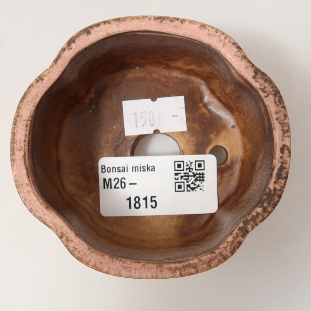 Bonsaischaal van keramiek 8 x 7,5 x 3,5 cm, roze