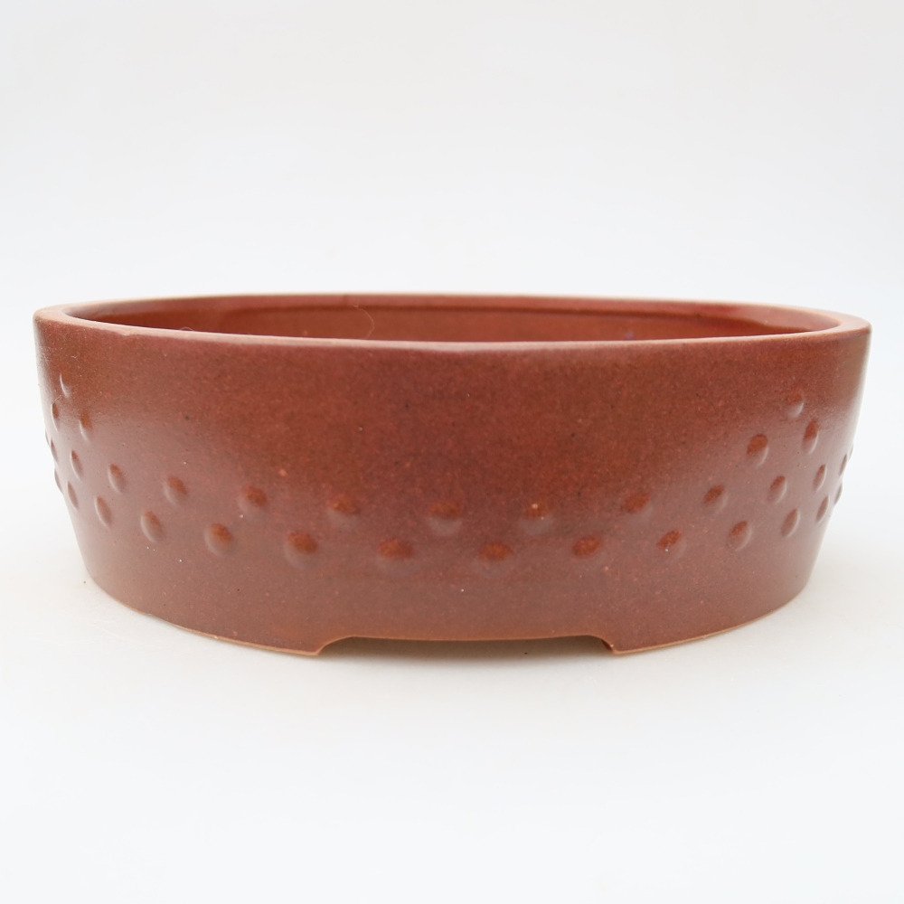 Keramische bonsaipot 24 x 24 x 7 cm, kleur bordeauxrood