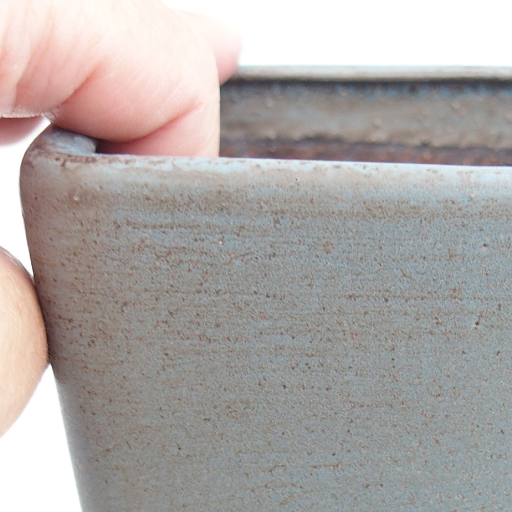 Bonsaischaal van keramiek 10 x 10 x 12 cm, kleur blauw