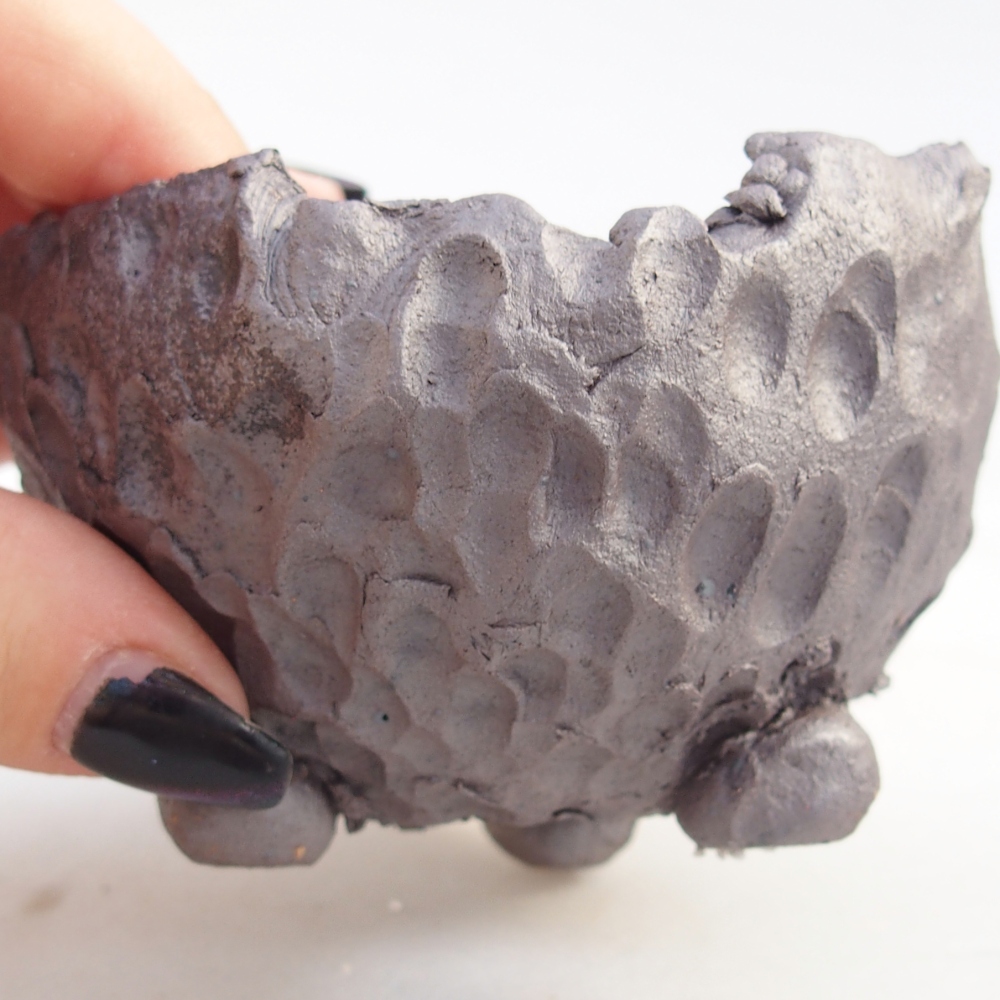 Keramische schaal 9 x 9 x 6,5 cm , metaalkleur