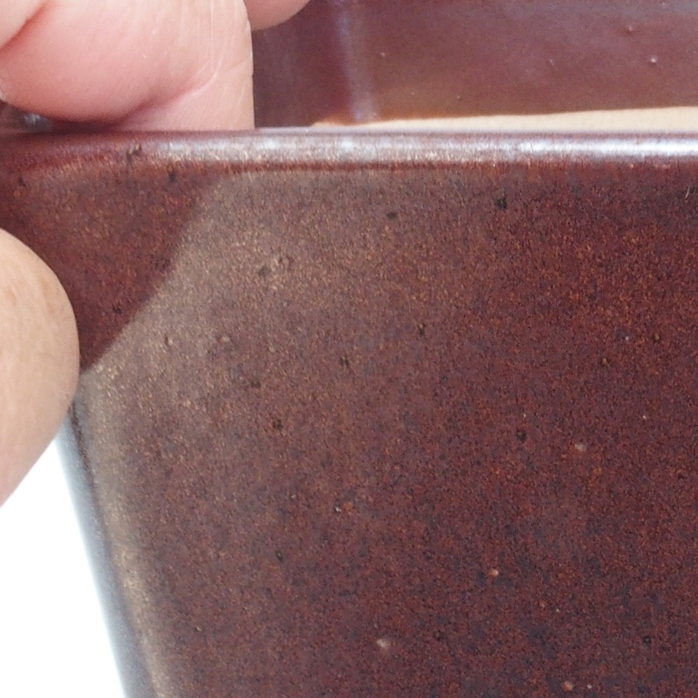 Bonsaischaal van keramiek 13,5 x 13,5 x 13,5 cm, bruin