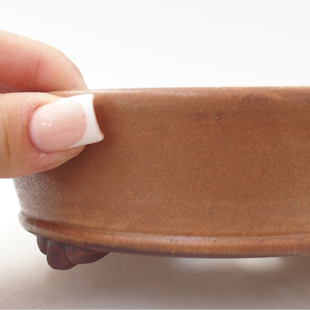 Bonsaischaal van keramiek 15,5 x 15,5 x 5 cm, bruin