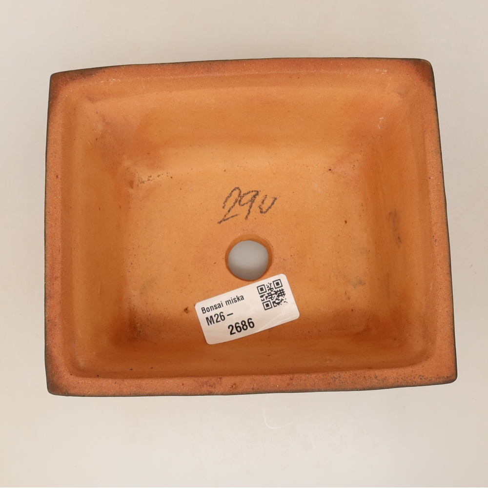 Keramische schaal  14,5 x 12,5 x 7 cm , kleur baksteenrood
