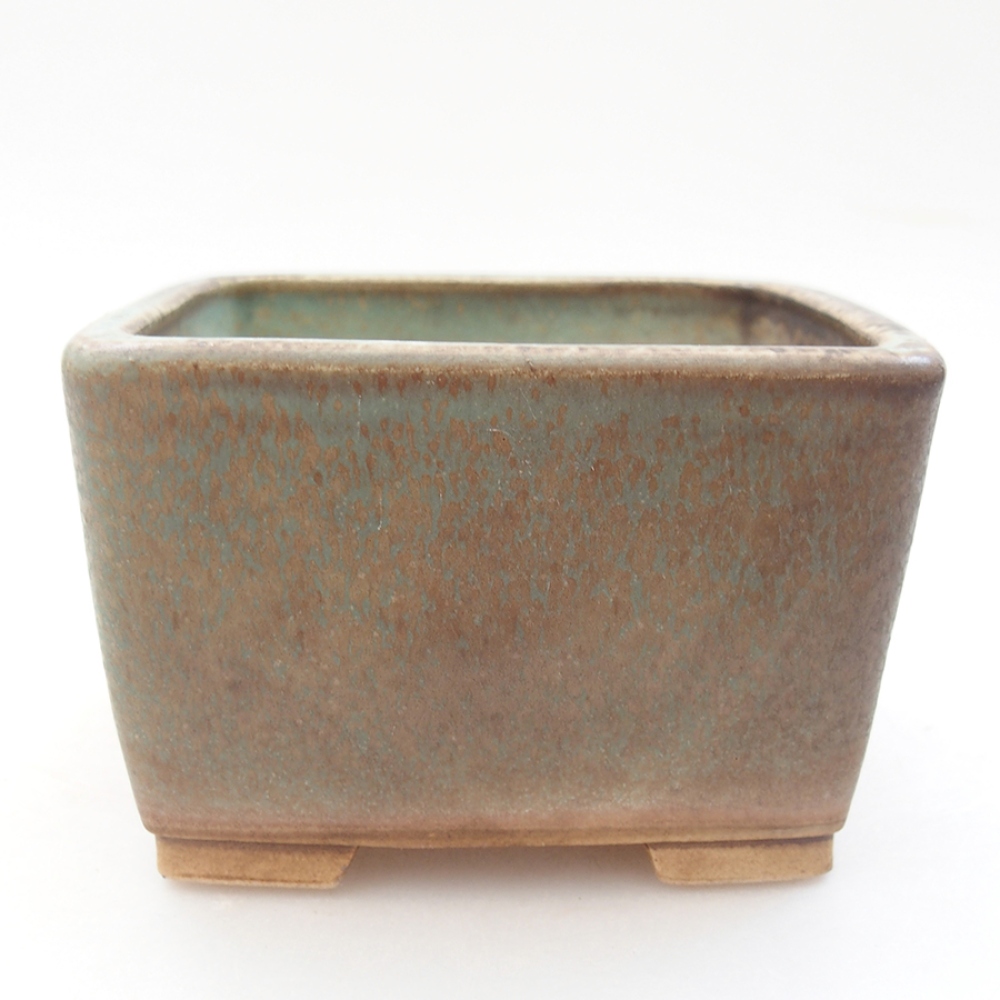 Bonsaischaal van keramiek 11 x 11 x 7 cm, groen