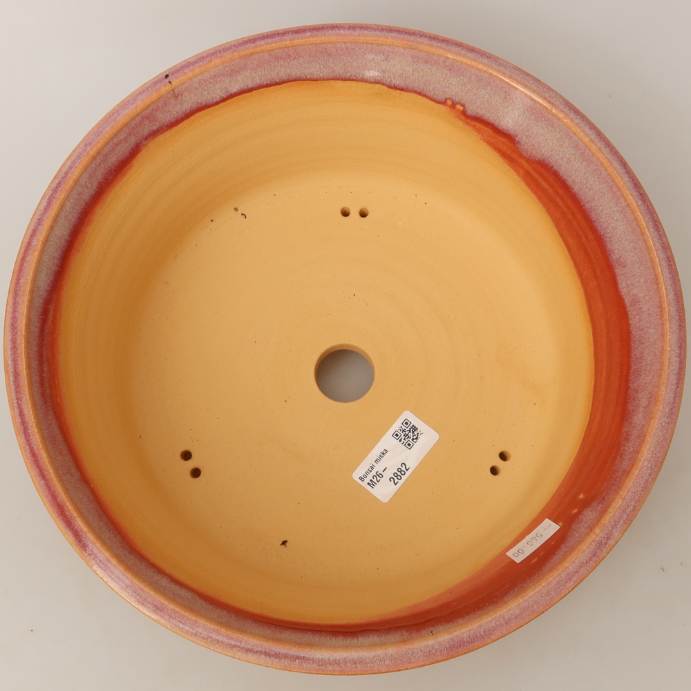 Keramische bonsaipot 27 x 27 x 9 cm, kleur roze