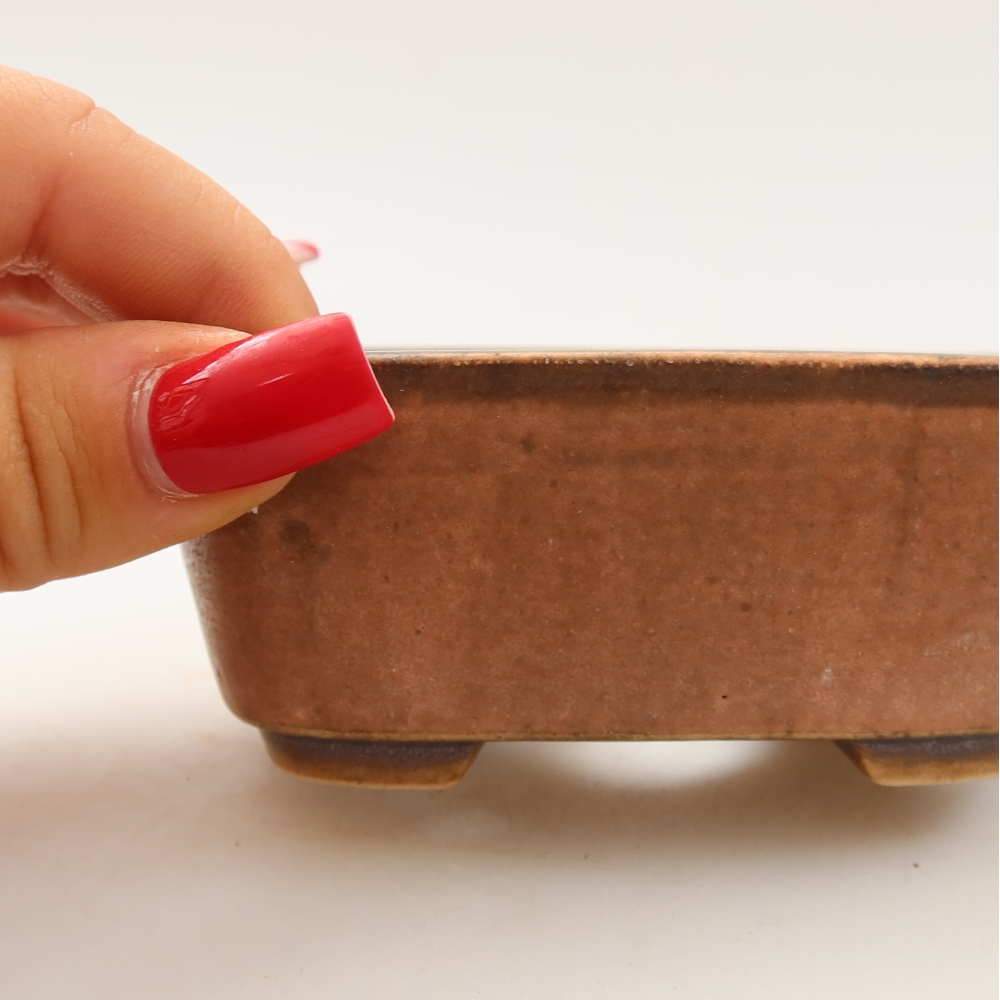 Bonsaischaal van keramiek 10 x 8,5 x 4 cm, roze