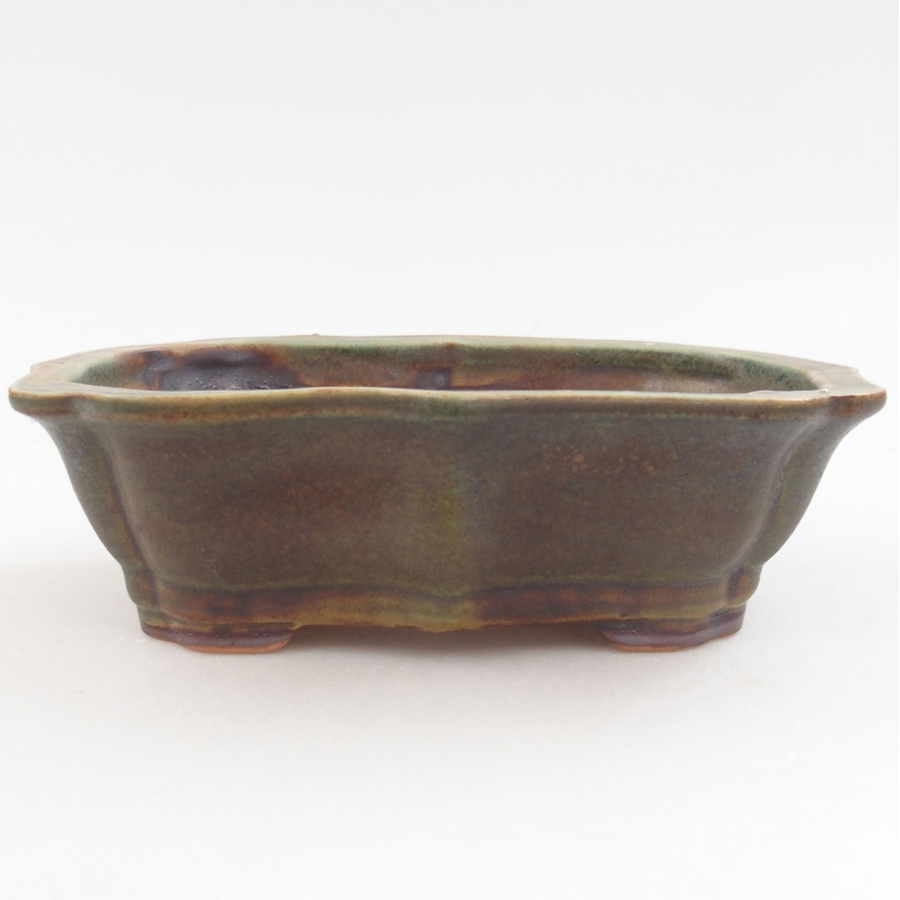 Bonsaischaal van keramiek 22 x 17 x 5 cm, groen