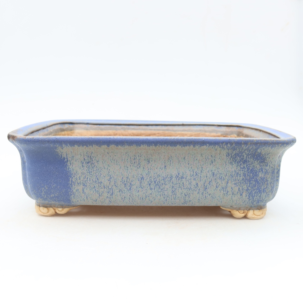Keramische bonsaischaal 25 x 20,5 x 7,5 cm, kleur: blauw