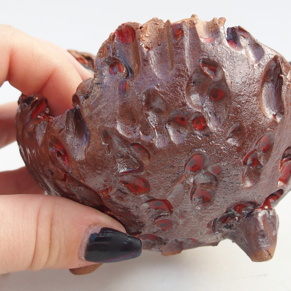 Keramisch Schelp 10 x 9,5 x 8 cm , kleur bruin