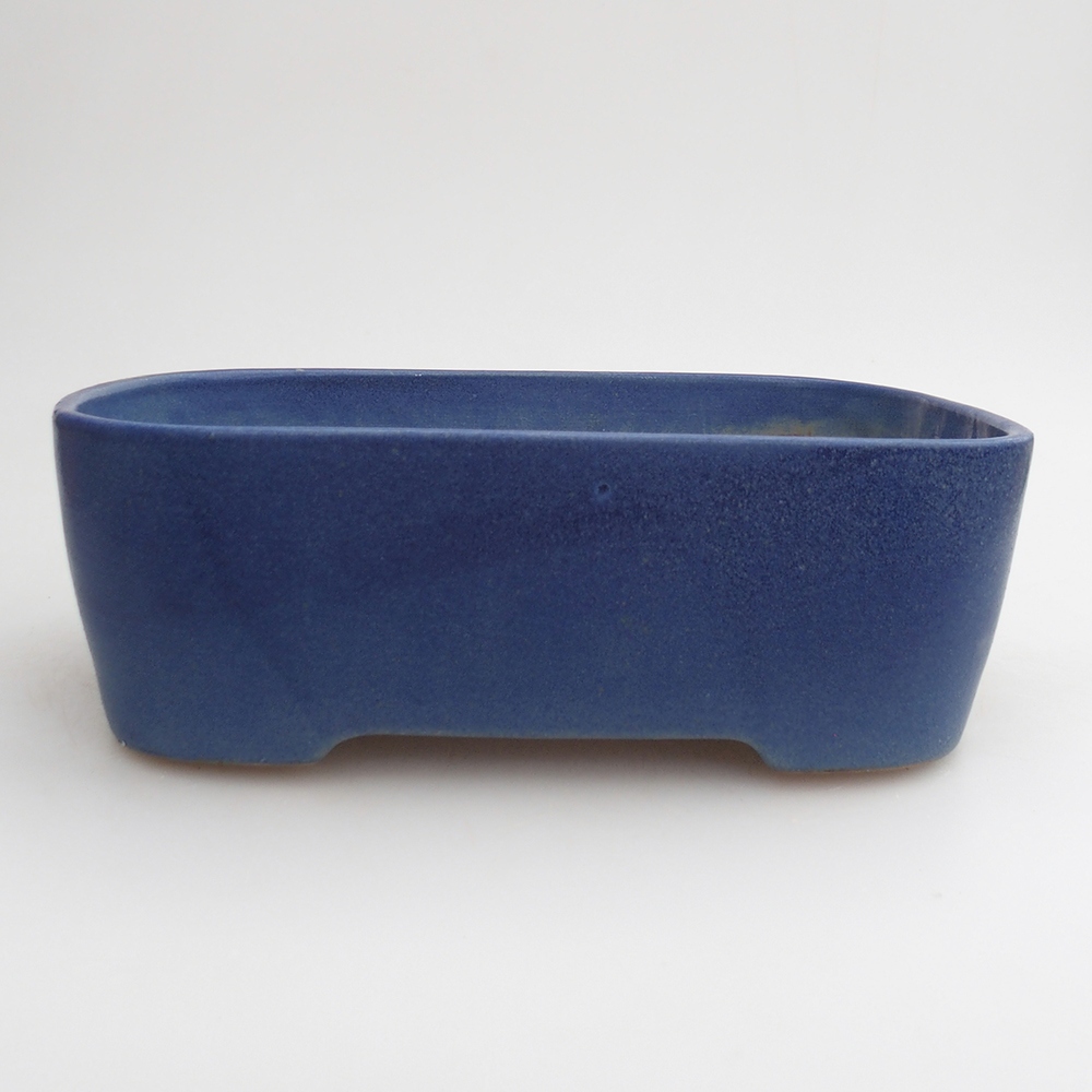 Bonsaischaal van keramiek 23,5 x 18 x 7,5 cm, kleur blauw