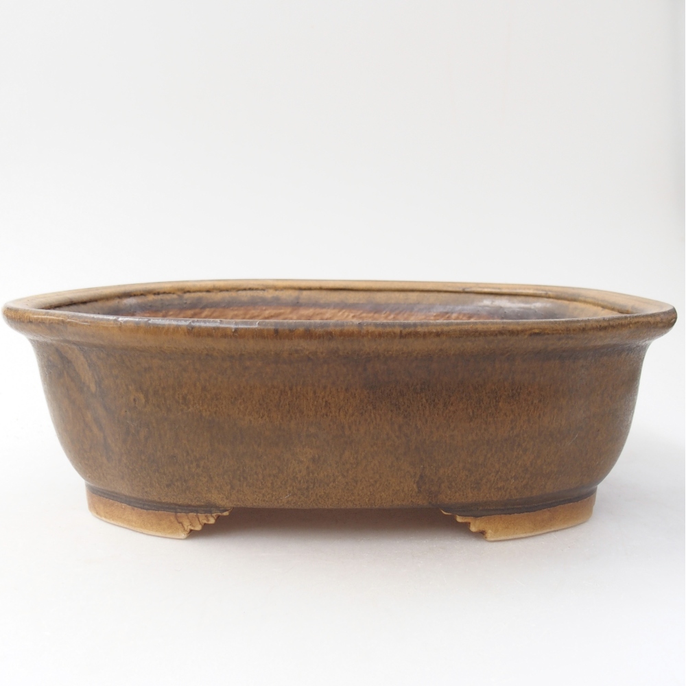 Bonsaischaal van keramiek 25 x 21 x 8 cm, bruin