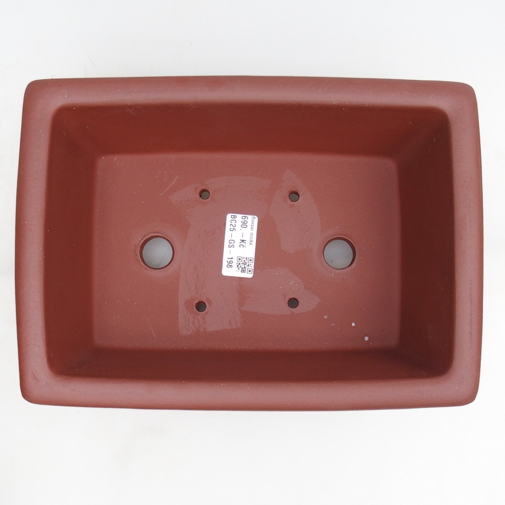 Bonsaischaal van keramiek 26 x 18,5 x 9 cm, baksteenkleur