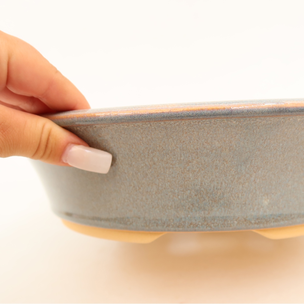 Keramische bonsaipot 28,5 x 28,5 x 7 cm, kleur grijs