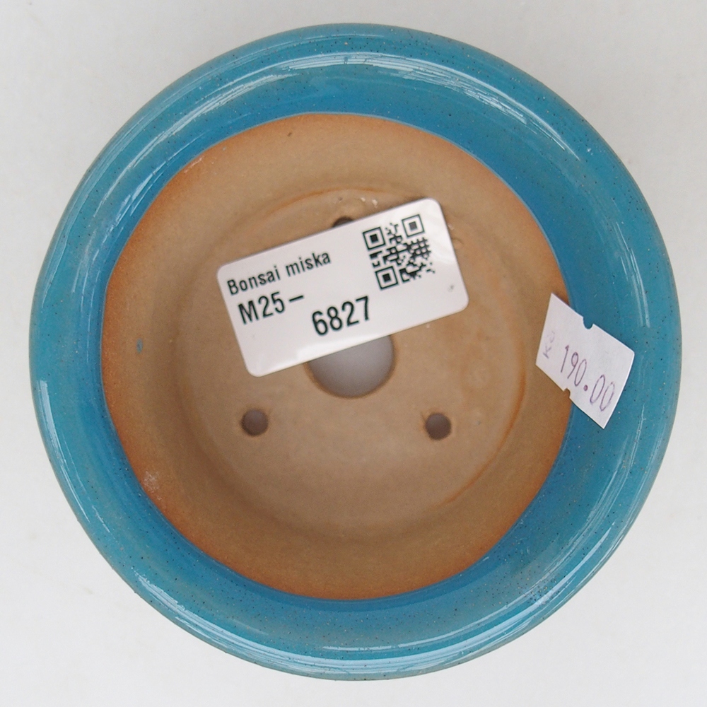Bonsaischaal van keramiek 9 x 9 x 5 cm, kleur blauw