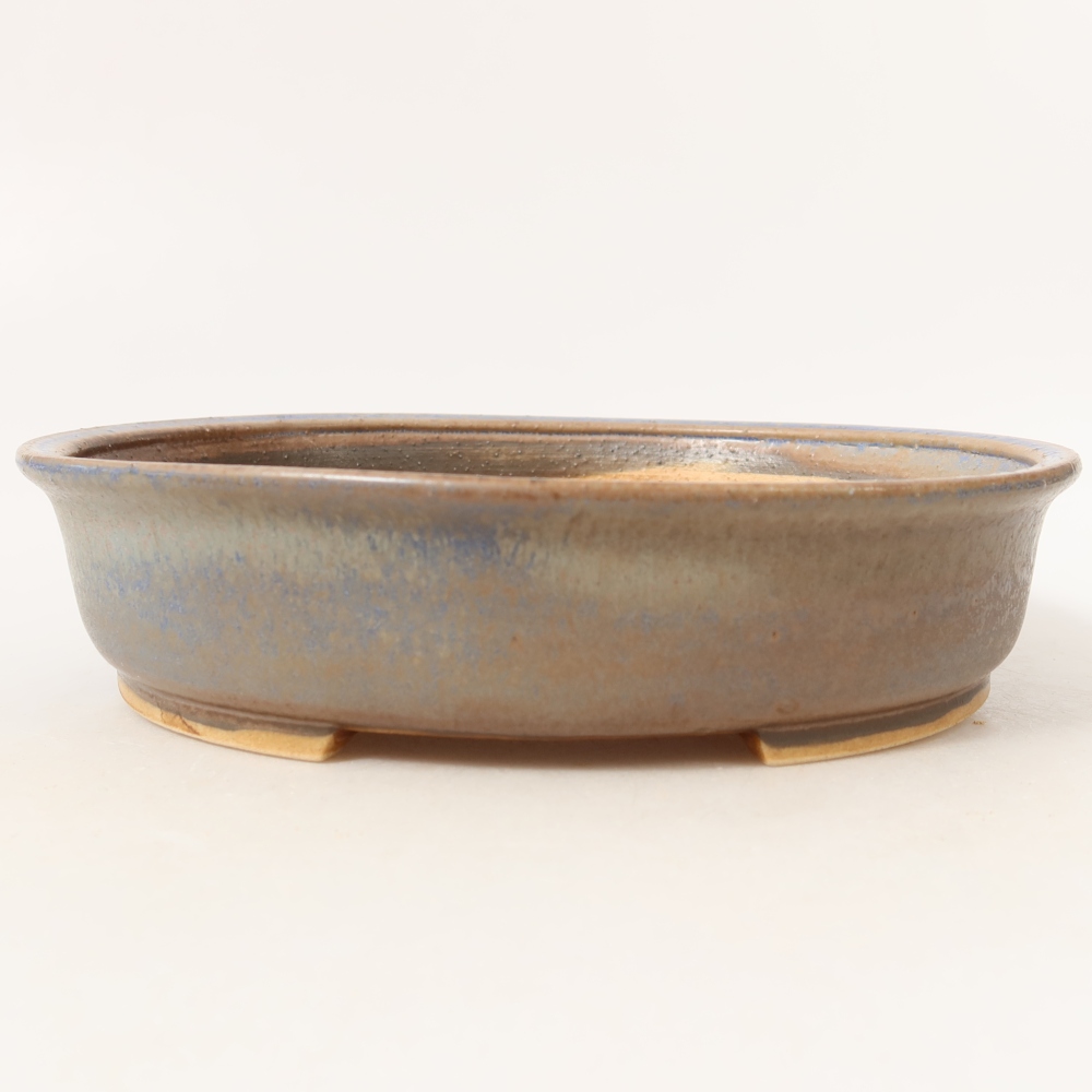 Bonsaischaal van keramiek 21 x 19 x 5 cm, kleur blauw
