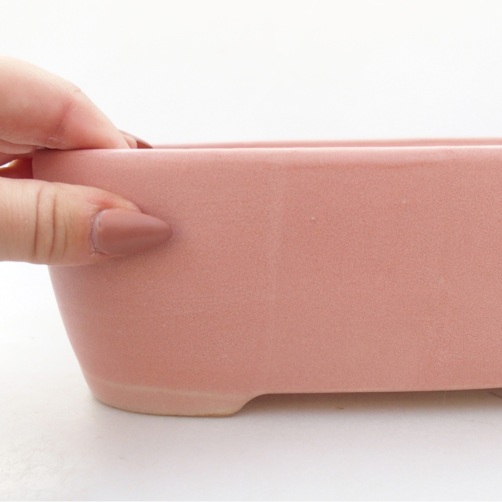 Bonsaischaal van keramiek 23 x 18 x 7,5 cm, roze