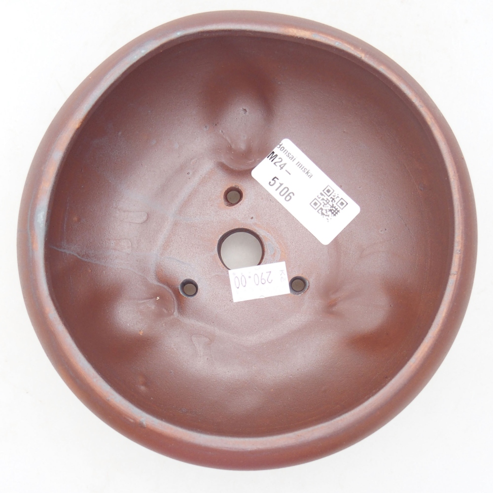 Bonsaischaal van keramiek 14 x 14 x 6,5 cm, metaalkleur