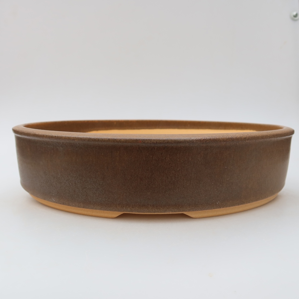 Keramische bonsaischaal 29 x 29 x 6,5 cm, kleur bruin