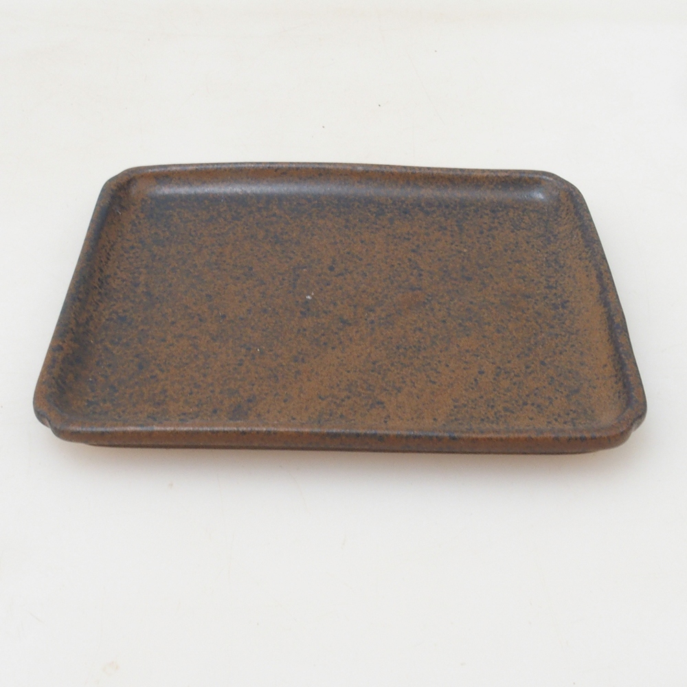 Rechthoekig bonsai dienblad D5-M - 12,5 x 10,5 x 1 cm - bruin