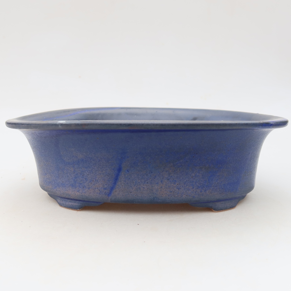 Keramische bonsaischaal 22,5 x 17,5 x 6,5 cm, kleur: blauw