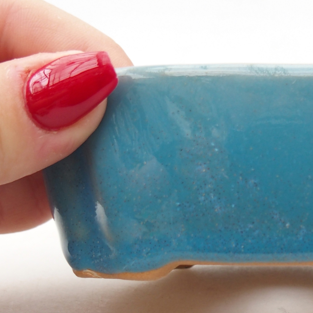 Bonsaischaal van keramiek 26 x 26 x 8 cm, kleur rood