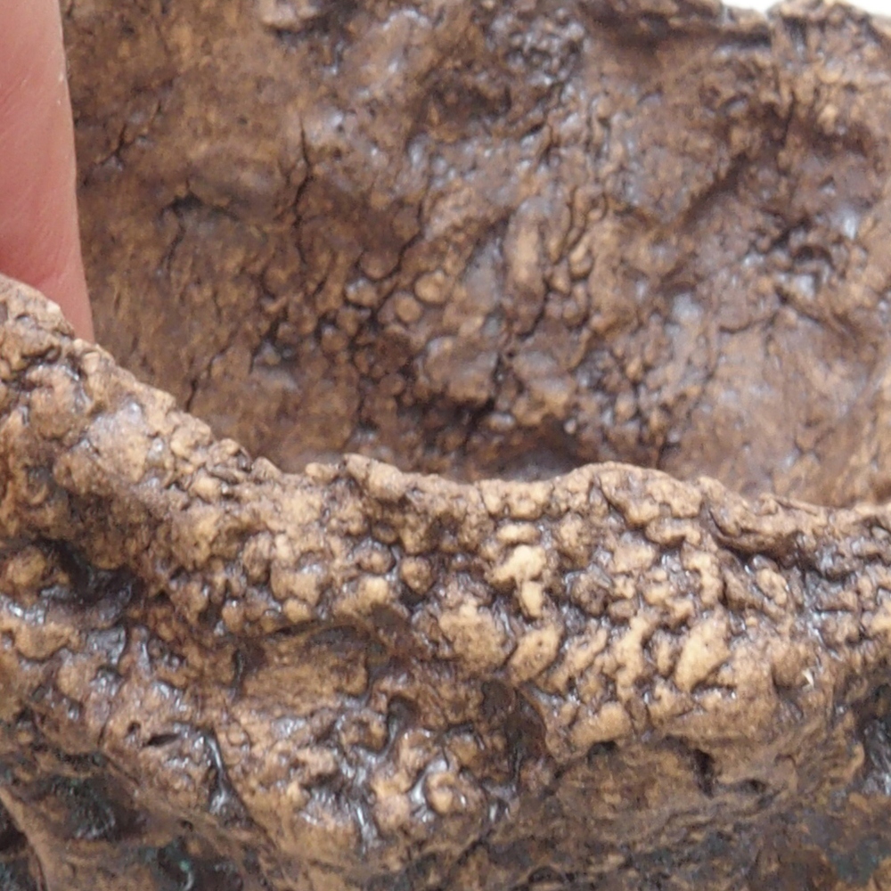 Keramisch Schelp 9 x 8 x 8,5 cm , kleur bruin