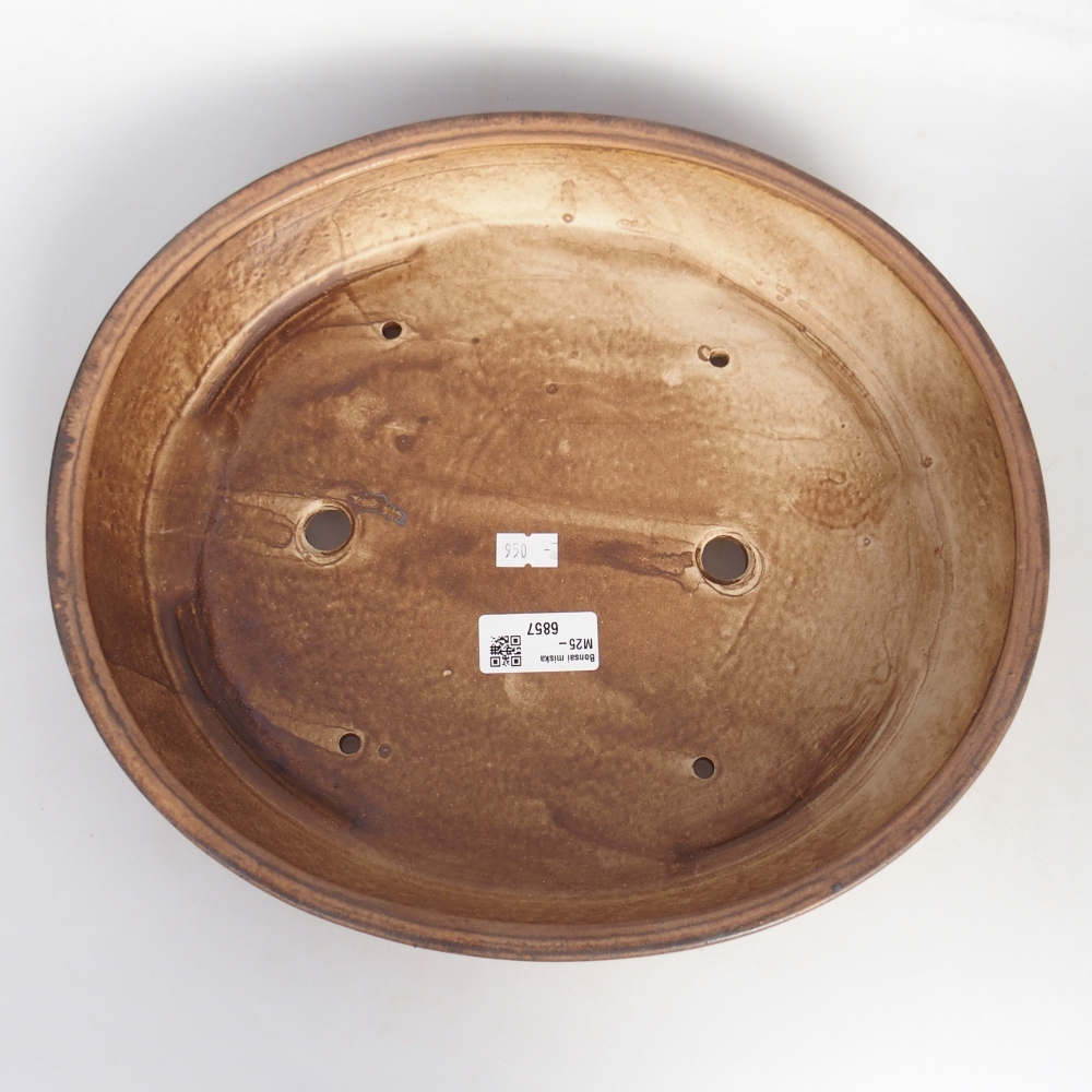 Bonsaischaal van keramiek 31,5 x 27,5 x 6,5 cm, roze