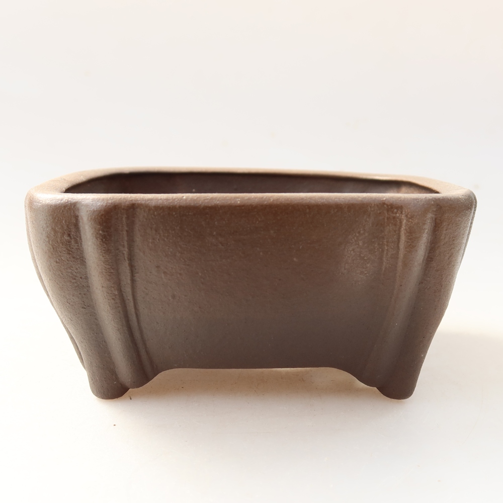 Bonsaischaal van keramiek 10 x 10 x 5 cm, bruin