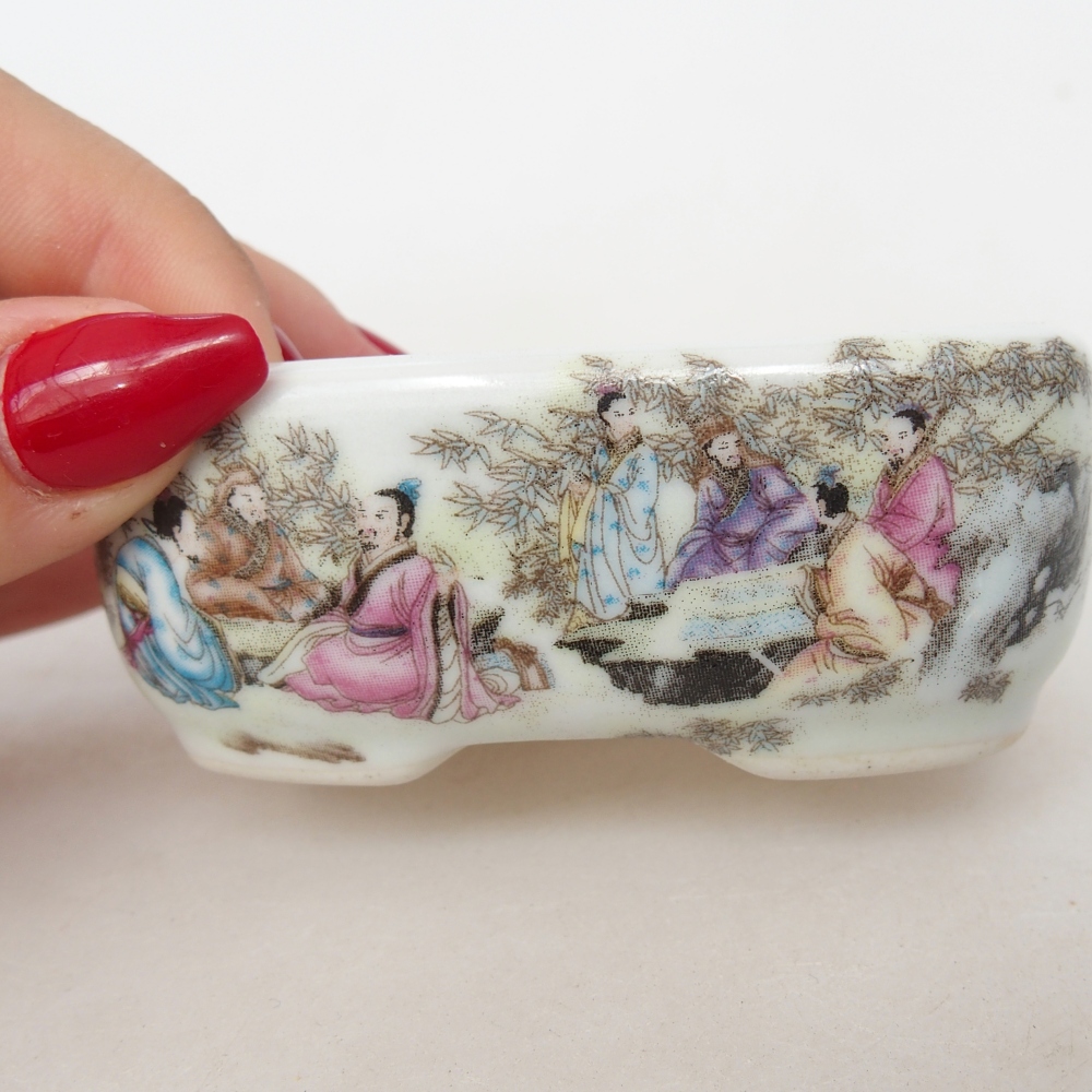 Mini bonsaischaal 8 x 6 x 3 cm, wit