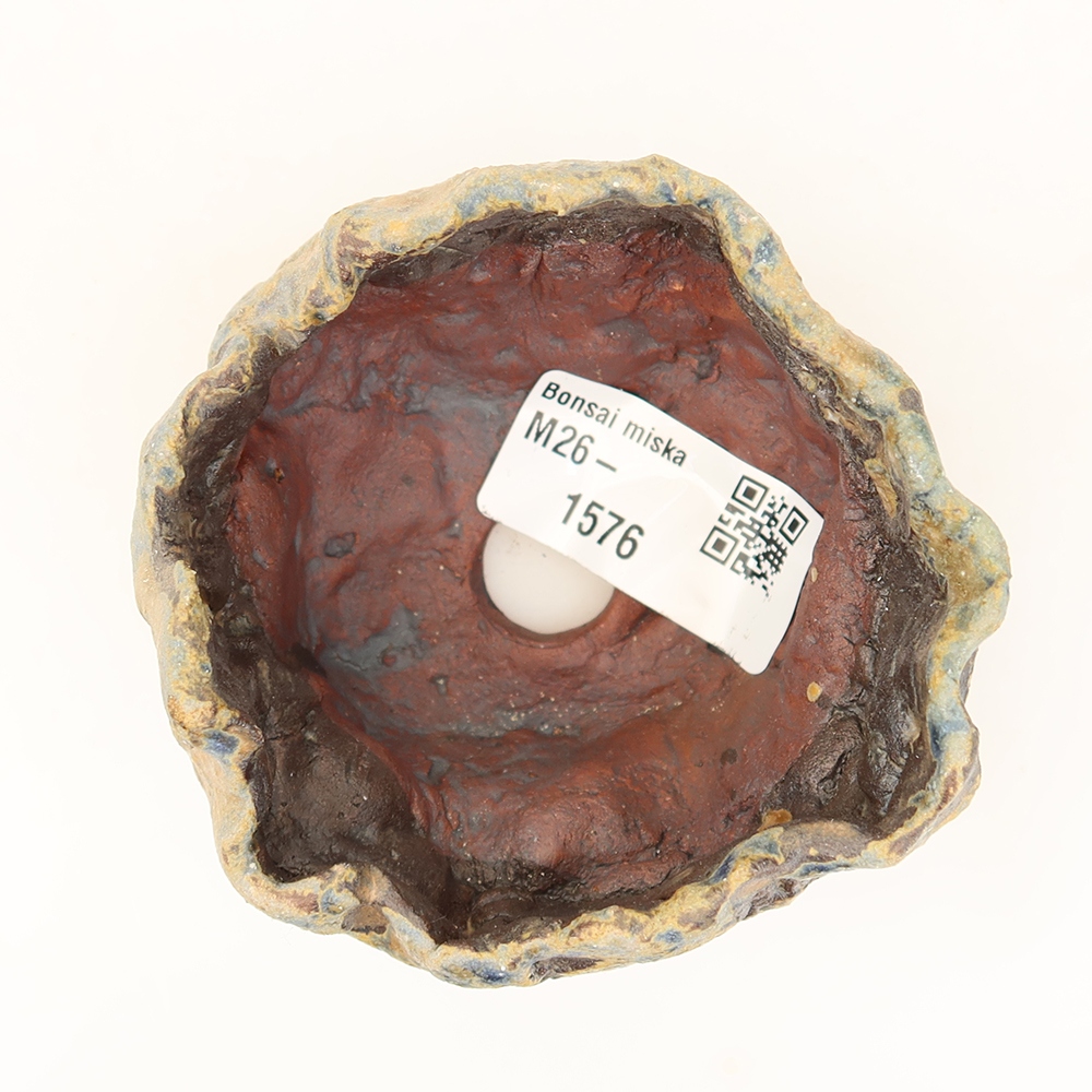 Keramische schaal  7,5 x 7 x 5 cm , kleur: blauw