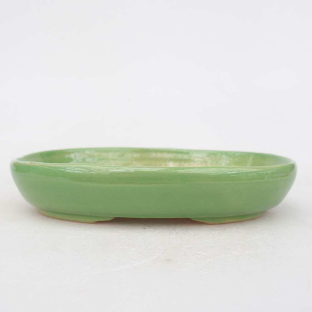 Bonsaischaal van keramiek 13,5 x 10 x 3 cm, groen