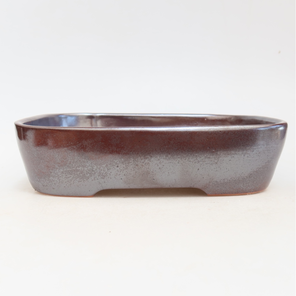 Bonsaischaal van keramiek 23 x 18 x 5,5 cm, bordeauxrood