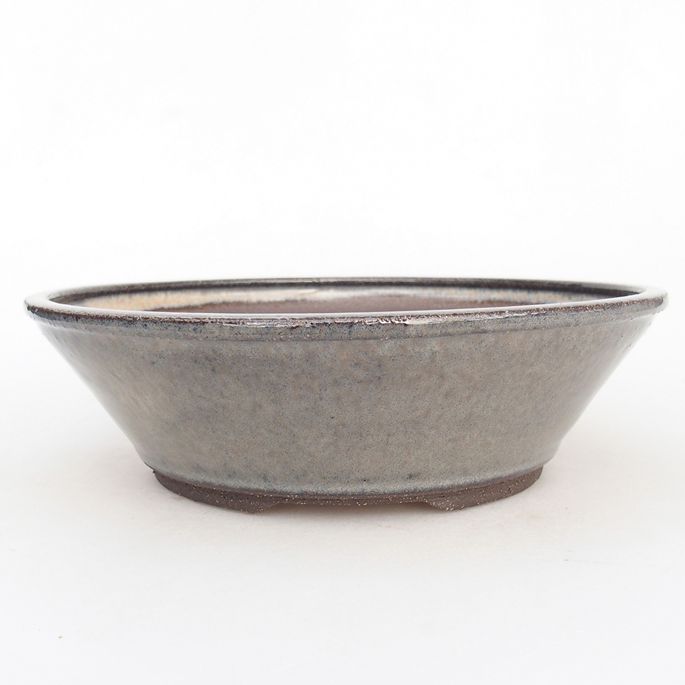 Bonsaischaal van keramiek 19 x 19 x 6 cm, grijs